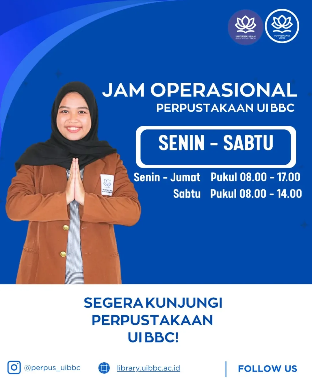 📚 Jadwal Pelayanan Perpustakaan UIBBC 📚Halo, Civitas Akademika Universitas Islam Bunga Bangsa